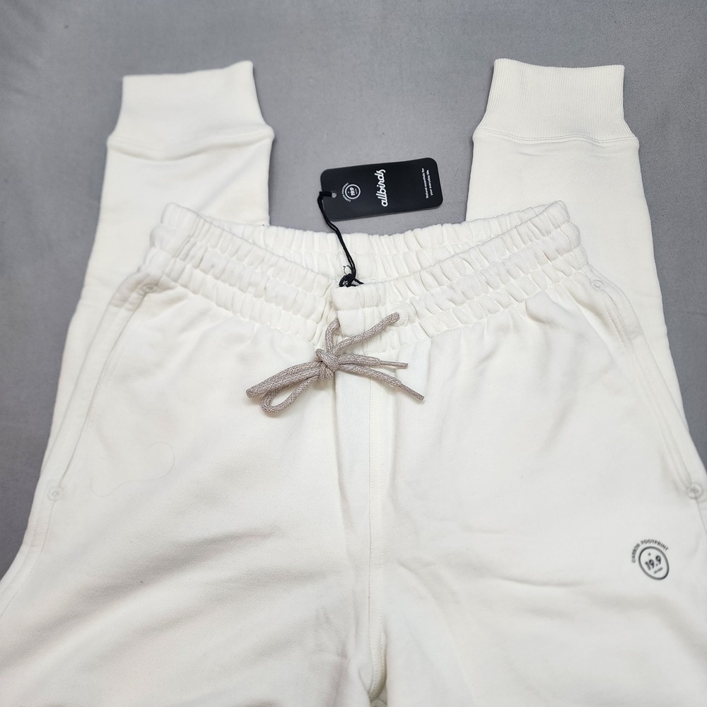 Allbirds R&R Sweatpants Blizzard‎ White Organic Cotton Hemp Joggers Women Small